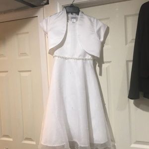 Girl’s white formal dress